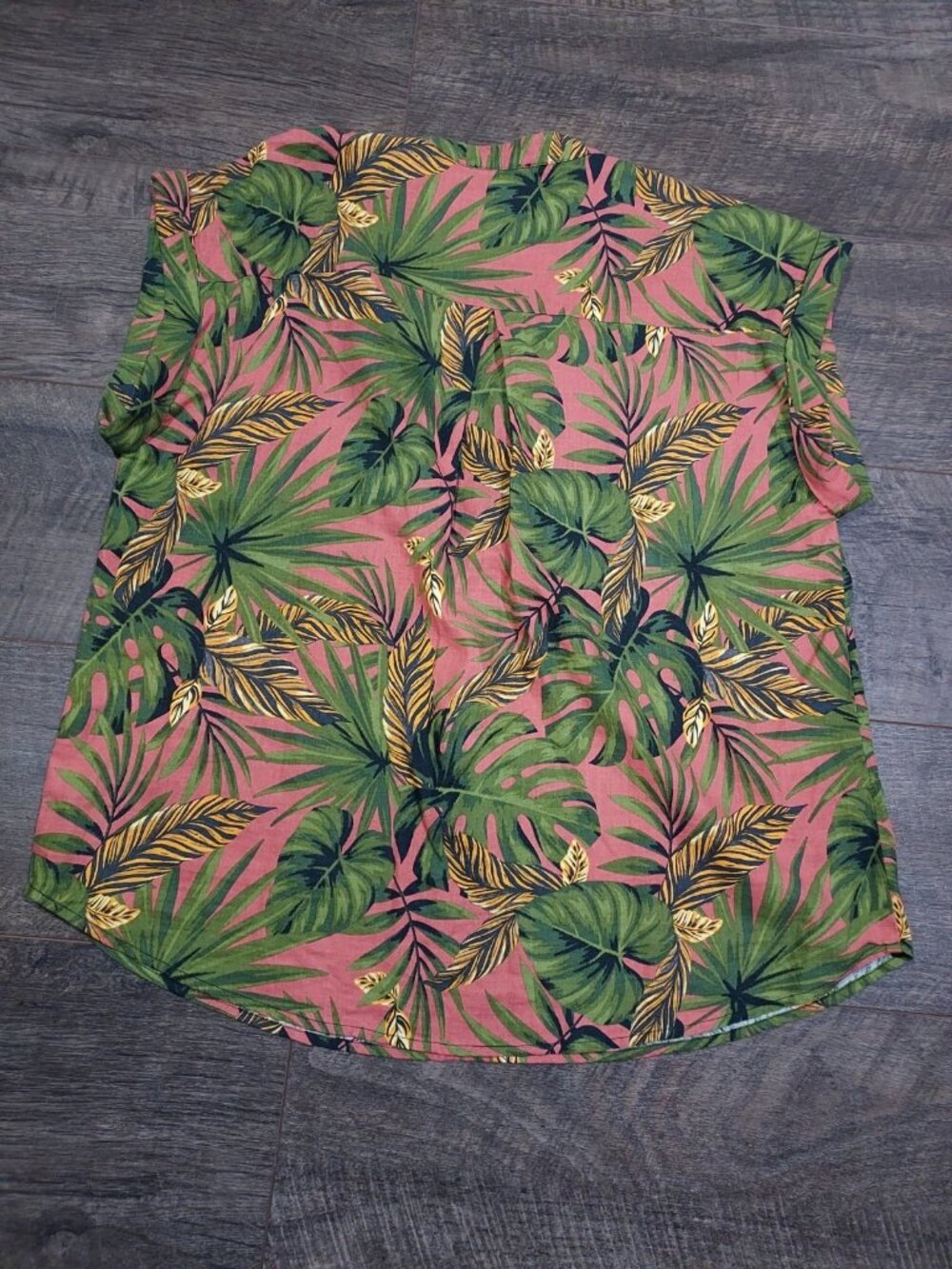 Rachel Roy Linen Rayon Floral Top L Pullover Sleeveless Button V Neck Beachcore - Picture 4 of 12